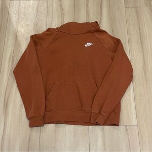 Nike Burnt Orange Women’s Funnel Neck Sweatshirt, Size XS